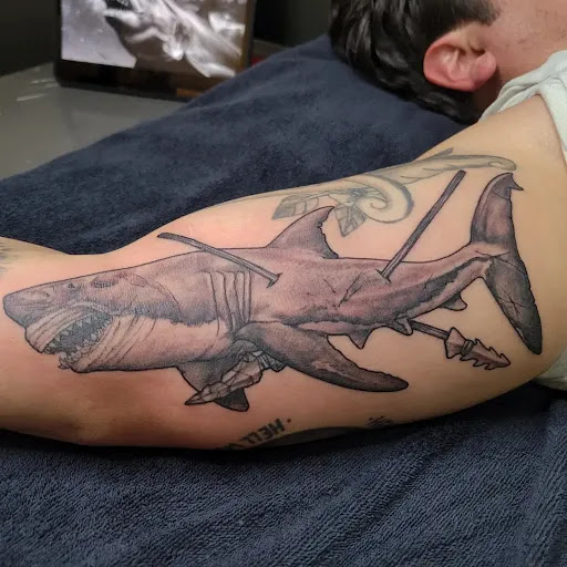 Explore tattoo ideas for guys calf, creative tattoo ideas in Eureka, available at Bohemian Tattoo