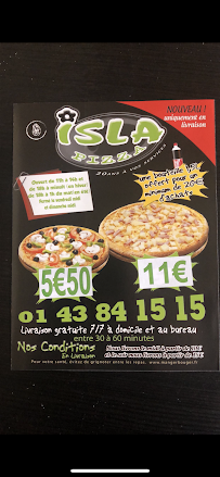 Pizzeria Isla Pizza. à Aulnay-sous-Bois (la carte)