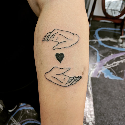 Explore gas mask tattoo ideas, creative tattoo ideas in Redding, available at Caddy Daddys