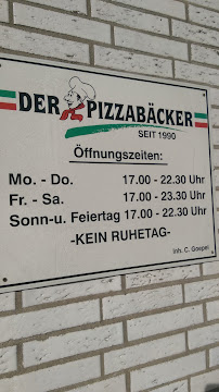 Pizzeria Der Pizzabäcker à Hamm carte