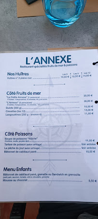 Bar-restaurant à huîtres L' ANNEXE Fromentine. Vendée. à La Barre-de-Monts (la carte)