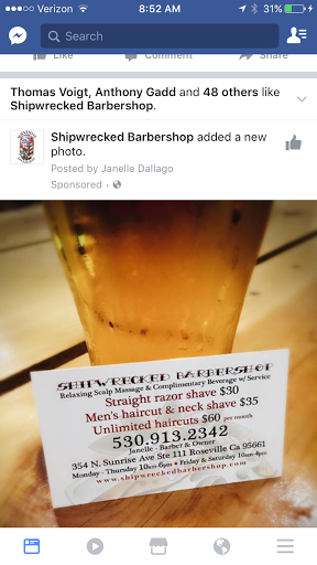 Barber Shop «Shipwrecked Barbershop», reviews and photos, 354 N Sunrise Ave Ste 111, Roseville, CA 95661, USA