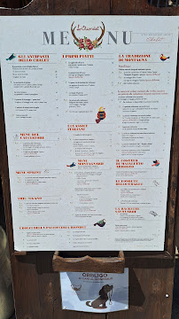 Restaurant de spécialités d'Italie du Nord Lo Riondet à La Thuile (le menu)