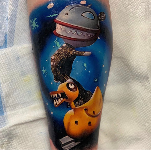 Explore 3/4 tattoo sleeve ideas, creative tattoo ideas in Senoia, available at Messenger Tattoo Studio