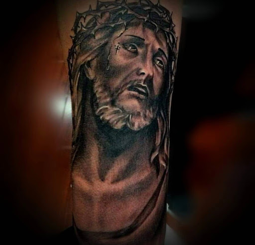 Explore large cover up tattoo ideas, creative tattoo ideas in Orange, available at Lincoln Avenue Tattoo