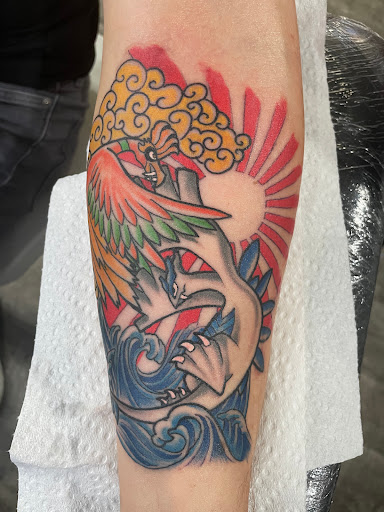 Explore icarus tattoo ideas, creative tattoo ideas in Atlanta, available at Iron Palm Tattoos & Body Piercing Atlanta