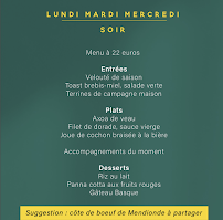 Restaurant Trinquet Moderne à Bayonne (la carte)