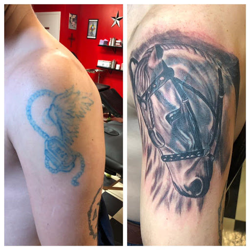 Explore e tattoo ideas, creative tattoo ideas in Dunn, available at Yankee Tattoo and Piercing