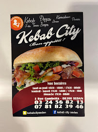 Menu du Kebab City à Sedan