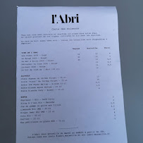 L'Abri - restaurant & chai de vinification à Marseille menu