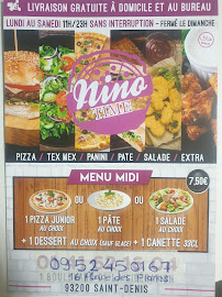 Pizzeria Nino Time, Pizza Pleyel à Saint-Denis (le menu)