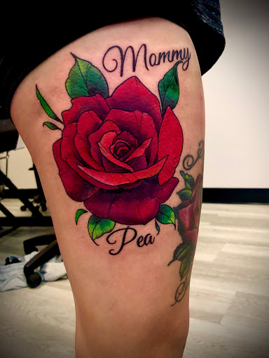 Explore mens collarbone tattoo ideas, creative tattoo ideas in Boerne, available at Boerne Tattoo Company