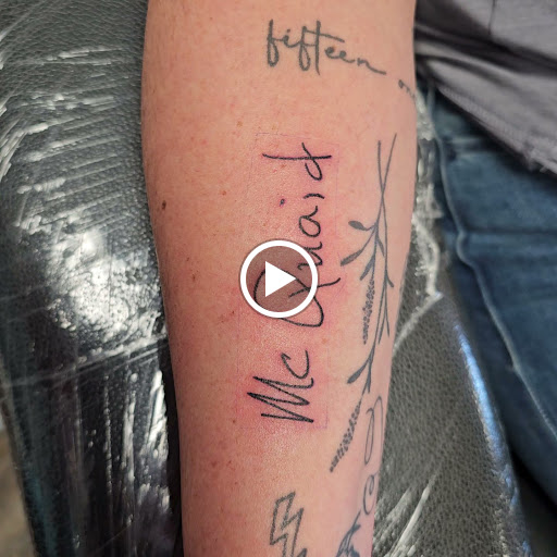 Explore patchwork sleeve tattoo ideas, creative tattoo ideas in Traverse City, available at Pinups & Needles