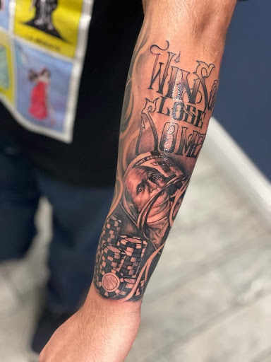 Explore lotus flower tattoo ideas, creative tattoo ideas in Lancaster, available at La Familia Tattoo Studio