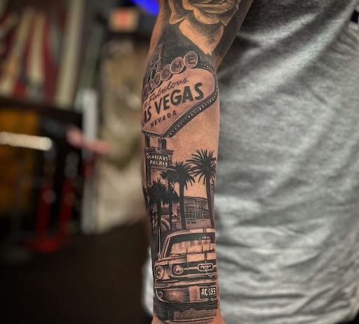 Explore latitude and longitude tattoo ideas, creative tattoo ideas in Nashville, available at Titan Tattoo