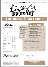 Le Tremplin à Courchevel menu