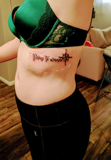 Explore lower belly tattoo ideas, creative tattoo ideas in San Antonio, available at Dandyland Custom Tattoo and Professional Body Piercing