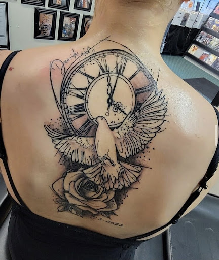 Explore good full sleeve tattoo ideas, creative tattoo ideas in Alamosa, available at The Shop Tattoo & Comics