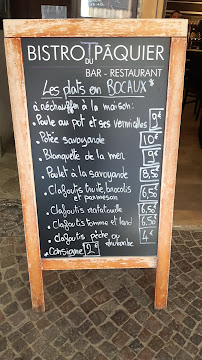 Restaurant français Bistrot Du Paquier à Annecy (le menu)