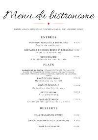 Menu / carte de Bistronome La Rochelle à La Rochelle