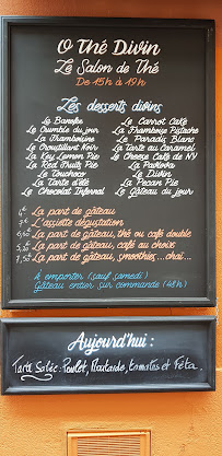 Restaurant O Thé Divin à Toulouse - menu / carte