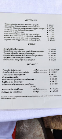 Carte du Ristorante Il Moletto à Porto Santo Stefano