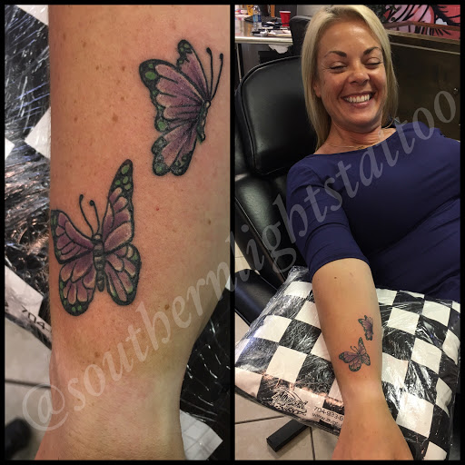 Explore cover up sleeve tattoo ideas, creative tattoo ideas in Alamogordo, available at Southern Lights Tattoo Company