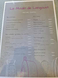 Restaurant LE MOULIN DE LANGOUST à Gourbit (le menu)