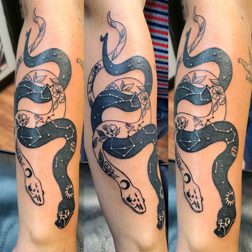 Explore witch moon tattoo ideas, creative tattoo ideas in Alamosa, available at The Shop Tattoo & Comics