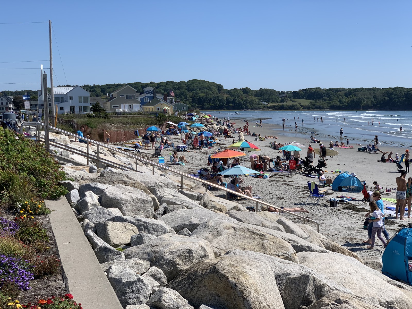 Photo of Higgins beach and the settlement