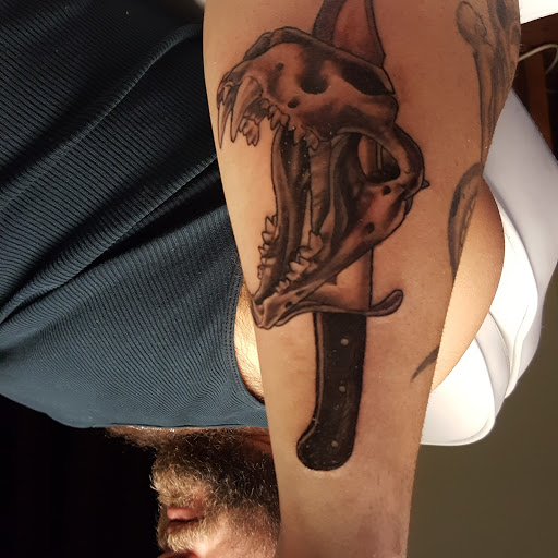 Explore blue line tattoo ideas, creative tattoo ideas in Hillsboro, available at MOO MANU TATTOO