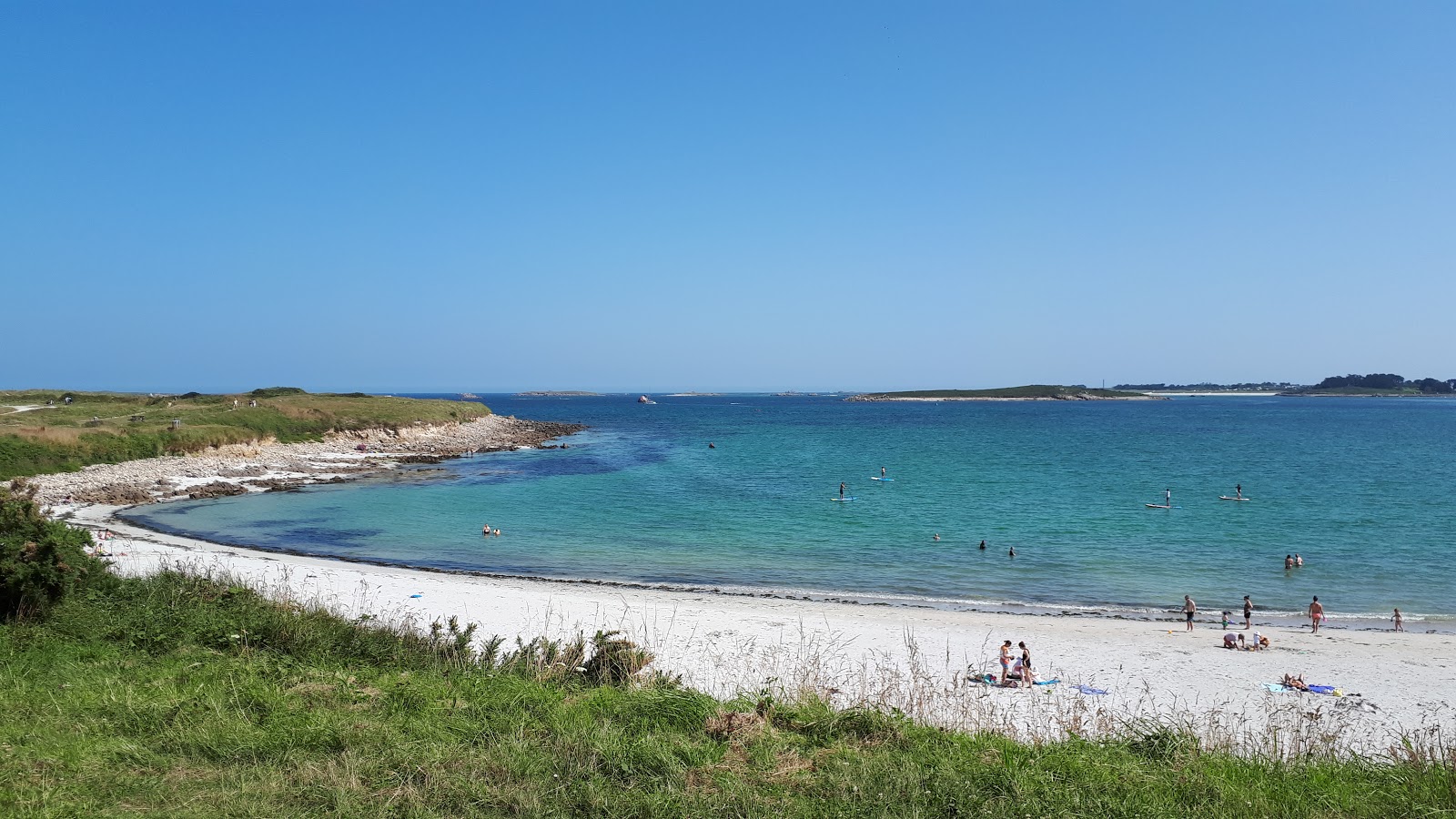 Photo de Plage de Corn ar Gazel avec baie longue