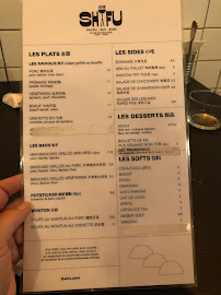 Restaurant de boulettes SHIFU à Paris (le menu)