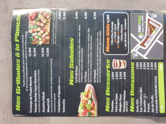 menu du Restaurant de hamburgers Pizz’burg Avenue à Montpellier
