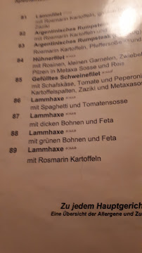 Menu du Restaurant Achilles à Halberstadt