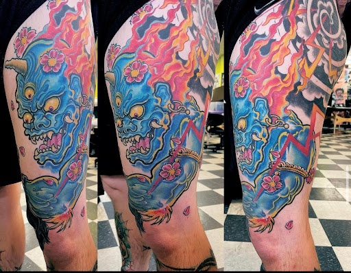 Explore knee tattoo ideas for woman, creative tattoo ideas in Aurora, available at Primal Tattoo and Piercing