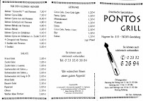 Carte du Pontos Grill à Gevelsberg