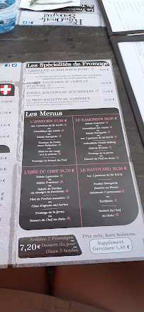 Ramoneur Savoyard à Annecy menu