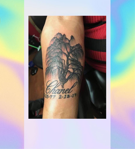 Explore rainbow bridge tattoo ideas, creative tattoo ideas in Uniontown, available at Huffman Hands Ink