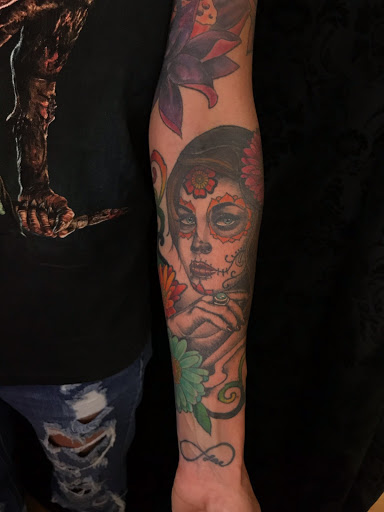 Explore knitting tattoo ideas, creative tattoo ideas in Maumelle, available at Lucky Bella Tattoos