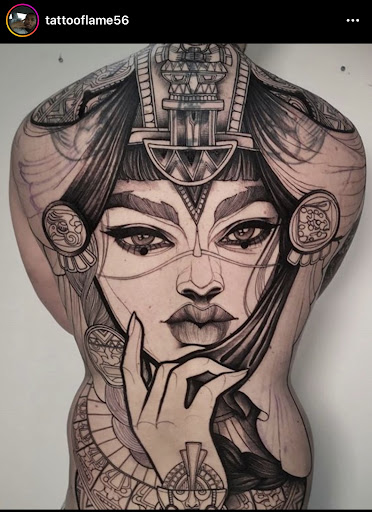 Explore chest piece tattoo ideas for women, creative tattoo ideas in New Orleans, available at Orleans Ink