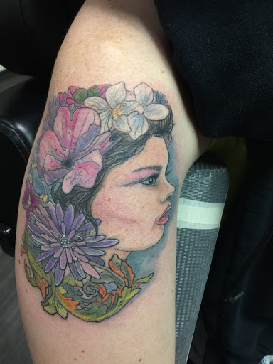 Explore large thigh tattoo ideas, creative tattoo ideas in Utica, available at Tattoo U Studio
