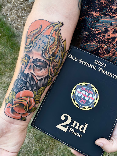 Explore new york giants tattoos ideas, creative tattoo ideas in Lakeview, available at Backwoods Tattoo Studio