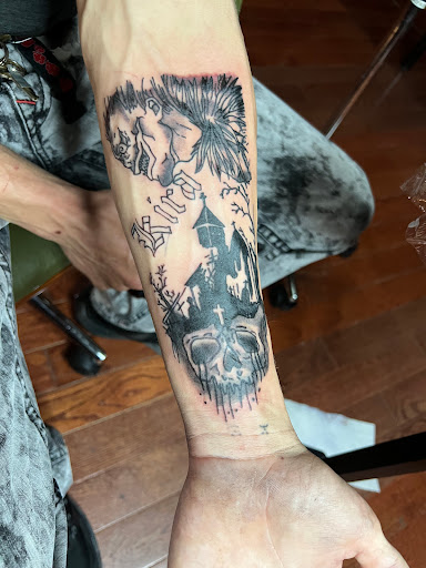 Explore filler ideas for sleeve tattoos, creative tattoo ideas in Washington, available at Trilogy Atelier - DC Tattoo Shop Piercing Studio