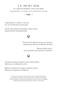 Restaurant gastronomique Les Ombres à Paris (la carte)