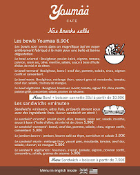 Menu / carte de Youmaa Café à Bayeux