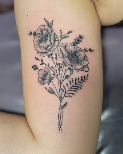 Explore shoulder tattoo idea, creative tattoo ideas in North Billerica, available at Blackbird tattoo co.