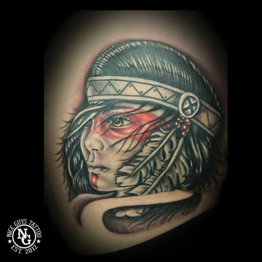 Explore lion family tattoo ideas, creative tattoo ideas in Lawrenceburg, available at Nice Guys Tattoo