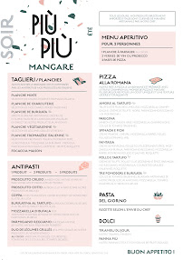 Menu / carte de Più Più - Godot de Mauroy à Paris