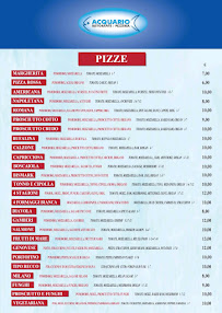 Menu / carte de Ristorante Pizzeria Acquario à Genoa